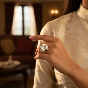 925 Sterling Silber Romantischer Geometrischer Zirkonia-Ring für Frauen Platin Smaragdschliff Diamant Rhodium für Versprechen und Geschenke - Product Image 3