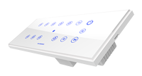 Sistema de Control de Pared Integrado con Interruptores Táctiles WiFi de 9 Luces, Serie White Glassy de Fox Domotics, Compatible con Alexa y NFC, Control Remoto, 6A 240V