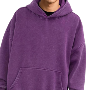 Sudadera con Capucha Morada Lavada al Ácido, Sudadera Holgada de Estilo Vintage, Felpa Suave, Ropa de Calle, Sudadera de Invierno para Hombre y Mujer - Product Image 5