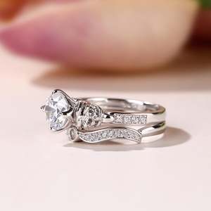 Jeulia Classic Round Cut <b>Skull</b> <b>Ring</b> Set-Perfect Gift - Product Image 6