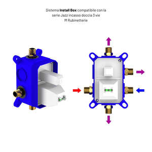 Rubinetti da bagno e doccia con decorazione serie Jazz a parete a 3 vie con valvola deviatrice miscelatore a leva facile da installare - Product Image 3