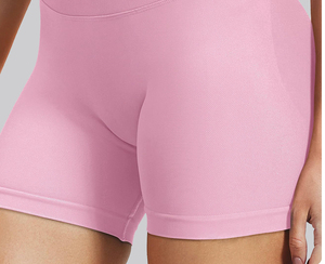 Shorts de Yoga de Cintura Alta para Mujer, Personalizados, Sin Costuras, Diseño Sólido, Spandex/Nailon, para Gimnasio, Fitness, Ejercicio, Push-up, Gran Venta - Product Image 5