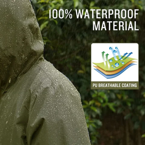 Chaqueta impermeable ligera para hombre, impermeable formal para exteriores, impermeable de seguridad a prueba de viento con colocación de logotipo frontal RainSuit - Product Image 3