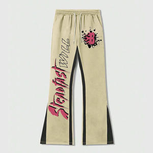 กางเกงวอร์มขาบานสำหรับผู้ชายกางเกงวอร์มทรงหลวมแบบลำลองสำหรับวิ่งขายาวโลโก้ออกแบบได้ตามต้องการ - Product Image 1