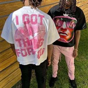 Unisex Casual 100% Premium algodón tejido camiseta Super Heavy 220g grueso de gran tamaño hombro caído recortado Boxy Fit sólido - Product Image 6