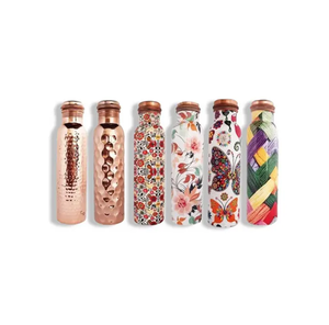 ขวดน้ำกันรั่วทำจากทองแดงสำหรับงานฝีมือของอินเดียสำหรับใช้งานแบบแฮนด์เมด - Product Image 5