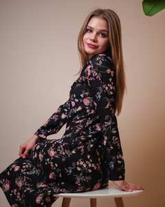 Robe boutonnée Rosanna imprimée à la main, coton bohème, décontractée, vacances, printemps, été - Product Image 3