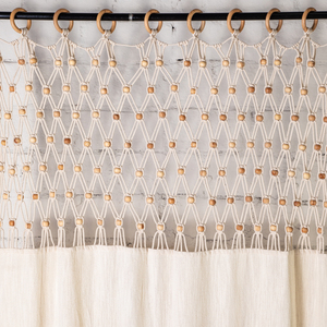 Vente en gros de rideaux en coton bohème macramé pour le salon, cerceaux en bois faits à la main pour anniversaire de Diwali - Product Image 2