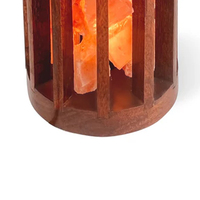 Lampe de sel de l'Himalaya en bois naturel Himalayan Impex, lumière rose/orange/rouge de haute qualité, pour chambre à coucher, méditation, spa, utilisation douce
