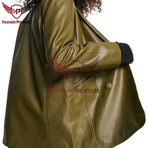 Blazer en cuir en gros de qualité supérieure Styles décontractés à la mode sur mesure pour femmes directement de l'usine OEM - Product Image 4