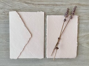 5x7" BLUSH pink 150gsm Handmade Deckled Edge Cotton Rag Paper Deckle - Product Image 2