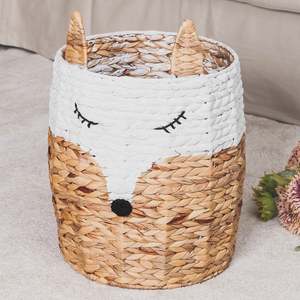 Cute cow shaped container <b>basket</b> for kids <b>toy</b> organizer low cost natural water hyacinth <b>baskets</b> - Product Image 3