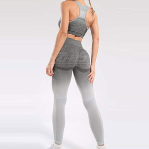 Ensemble de yoga pour femmes en coton 100 % respirant et confortable, motif uni, grande taille, léger, personnalisable, pour usage extérieur, marque privée - Product Image 2