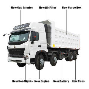Camion benne d'occasion Sinotruk Howo A7 420 Euro 4, poids total du véhicule 30t, transmission automatique, transmission 6x4 8x4, capacité 50t pour la construction - Product Image 4