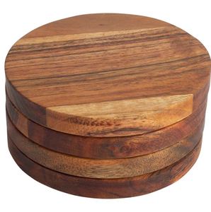 รถไฟเหาะไม้สีน้ำตาลดีไซน์คลาสสิก,ขายส่งใช้ในห้องพักโรงแรมร้านอาหารสำนักงานชุดใหม่ที่รองแก้วขายดีผลิตในอินเดีย - Product Image 3