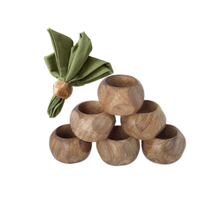 Porte-serviettes en bois cadeaux promotionnels pas cher meilleur produit de vente Rond de serviette rond en bois d'acacia meilleur designer - Product Image 6