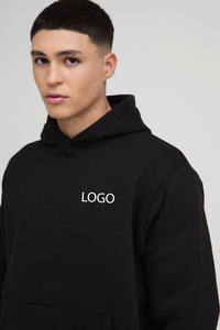 OEM Wholesale <b>Black</b> Oversized Boxy Custom logo Embroidery Funnel <b>Zip</b> neck Tracksuit for Men 500GSM Wide leg Straight Joggers - Product Image 5