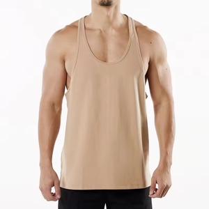 Débardeur sans manches décontracté pour hommes Logo personnalisé en gros Chemise d'entraînement en coton Athlétique Fitness Running Singlet Muscle Design - Product Image 1