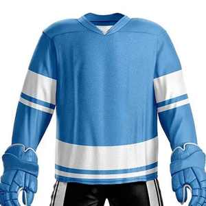 Camisetas de hockey sobre hielo personalizadas de alta calidad unisex, conjuntos de uniformes al por mayor para niños y adultos con impresión de nombre y logotipo del equipo OEM - Product Image 3