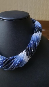 Collar de zafiro azul 100% piedras preciosas naturales con cuentas hechas a mano joyería personalizada para bodas y decoraciones - Product Image 5