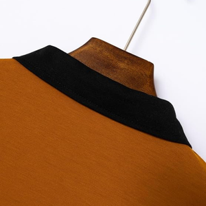 Elegante Camisa Polo Naranja de Manga Larga para Hombre con Bolsillo - Casual y Cómoda - Product Image 4