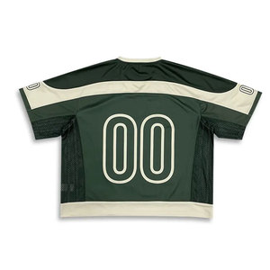 Maillot de football américain personnalisé à la mode Streetwear à manches courtes en maille et col en V avec broderie et logo de sublimation - Product Image 3