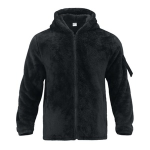 2025 Nueva Sudadera con capucha para hombre Color sólido de doble cara de terciopelo Ártico suelta con capucha cremallera High Street Trendy Casual chaqueta suéter chaqueta - Product Image 1