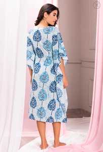 ชุดกิโมโนคาฟตันสำหรับผู้หญิงชุดเดรสยาวคลุมผ้าฝ้ายลายดอกไม้ลายดอกไม้สำหรับใส่อยู่ชายหาด - Product Image 6