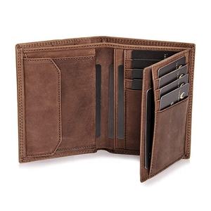 Portefeuille porte-cartes en cuir de vachette de luxe avec fermeture éclair, design minimaliste, blocage RFID pour hommes - Product Image 1