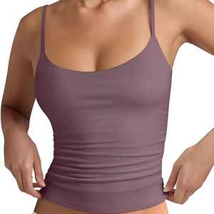 OEM cuello en U fijo no extraíble Copa Yoga Crop Tops logotipo personalizado apoyo mujeres piel agradable deportes Fitness Tank Bras - Product Image 2