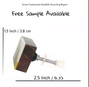 Boutons carrés modernes en bois de résine et poignée en corne d'os en laiton pour commode chambre cuisine et salle de bain armoires pour tiroirs - Product Image 3