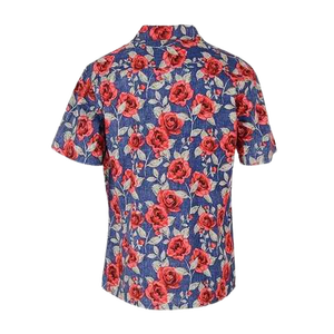 เสื้อยืดผู้ชายคุณภาพสูงสำหรับฤดูร้อน พิมพ์ลายตามสั่ง ติดกระดุม ลายดอกไม้ ออกกำลังกาย สวมใส่สบาย ทรงเข้ารูป พิมพ์ลายกราฟิก - Product Image 5