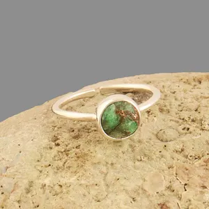 Gioielli speciali mohave green copper turchese anello regolabile in argento sterling 925 anello personalizzato regalo per donna