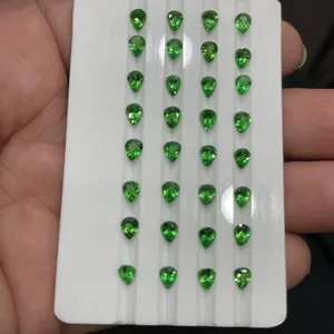 Doğal Demantoid Garnet armut kesim hiçbir tedavi kalibre taşlar toplu ürün el yapımı takı için yapma