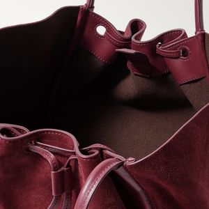 Sac fourre-tout en daim de haute qualité avec fermeture éclair, grande capacité, couleur bordeaux, sac à main à bandoulière pour le bureau et l'usage quotidien - Product Image 2