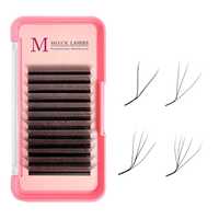 Extensions de cils individuelles en fibres PBT de Shandong YY, faites à la main, sans cruauté, véganes, 0,07 MIX, naturelles, douces, légères, mates