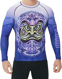 Mens Blue Long Sleeve Quick Dry <b>Rash</b> <b>Guard</b> Spandex/Polyester Hot Sale Tonton Custom MMA <b>for</b> Adults <b>for</b> Men and <b>Women</b> - Product Image 1
