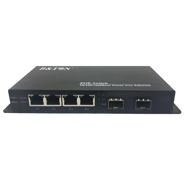4+2Port full Gigabit Ethernet PoE Switch  4 port POE + 2 port uplink  120W