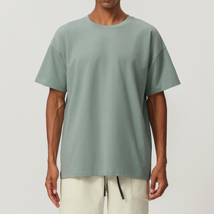 Camiseta de verano para hombre de manga corta con cuello redondo para hombre, algodón 95% Spandex 5% Camiseta holgada para hombre - Product Image 2