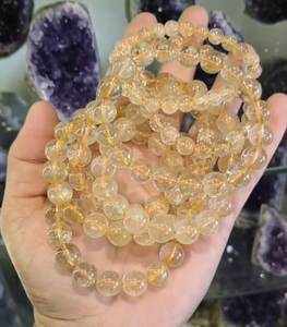 Premium Sunflower Golden Rutile Bracelet Piedra preciosa natural de la India - Product Image 1