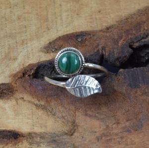 Trending 925 plata esterlina malaquita anillo de piedras preciosas joyería hecha a mano plata estilo bohemio anillo joyería para mujeres regalo para niñas - Product Image 4