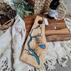 2023 meilleure vente écologique en bois et résine planche à découper produit de cuisine en bois planche à découper avec résine - Product Image 4