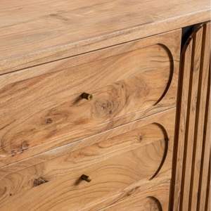 Modern 2 Door Acacia Wood <b>Sideboard</b> in Black for Farmhouse Kitchen Living Room Bathroom Hotel-Eco-Friendly & Durable <b>Storage</b> - Product Image 4