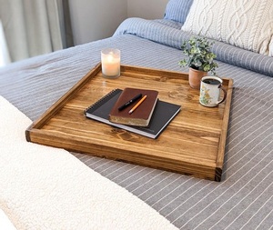 Ensemble de plateaux de service rustiques en bois de bambou pour le thé, les gâteaux et les sushis, design personnalisé - Product Image 6