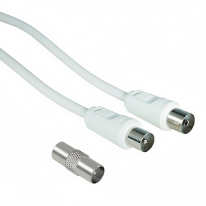 Antena de TV Blanca de 1.5m con Adaptador de 75 Db Modelo 00205295 - Product Image 2