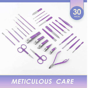 Ensemble de manucure et pédicure professionnel pour salon à domicile, prix d'usine, 7 en 1, coupe-ongles à ressort unique, outils en acier inoxydable, sac, logo personnalisé - Product Image 3