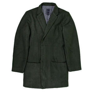 Manteau Trench Vert en Laine avec Capuche, Décontracté, Simple Boutonnage, Imperméable, Imprimé 'I Love Ugly', avec Fentes de Poche, en Laine et Cachemire - Product Image 1
