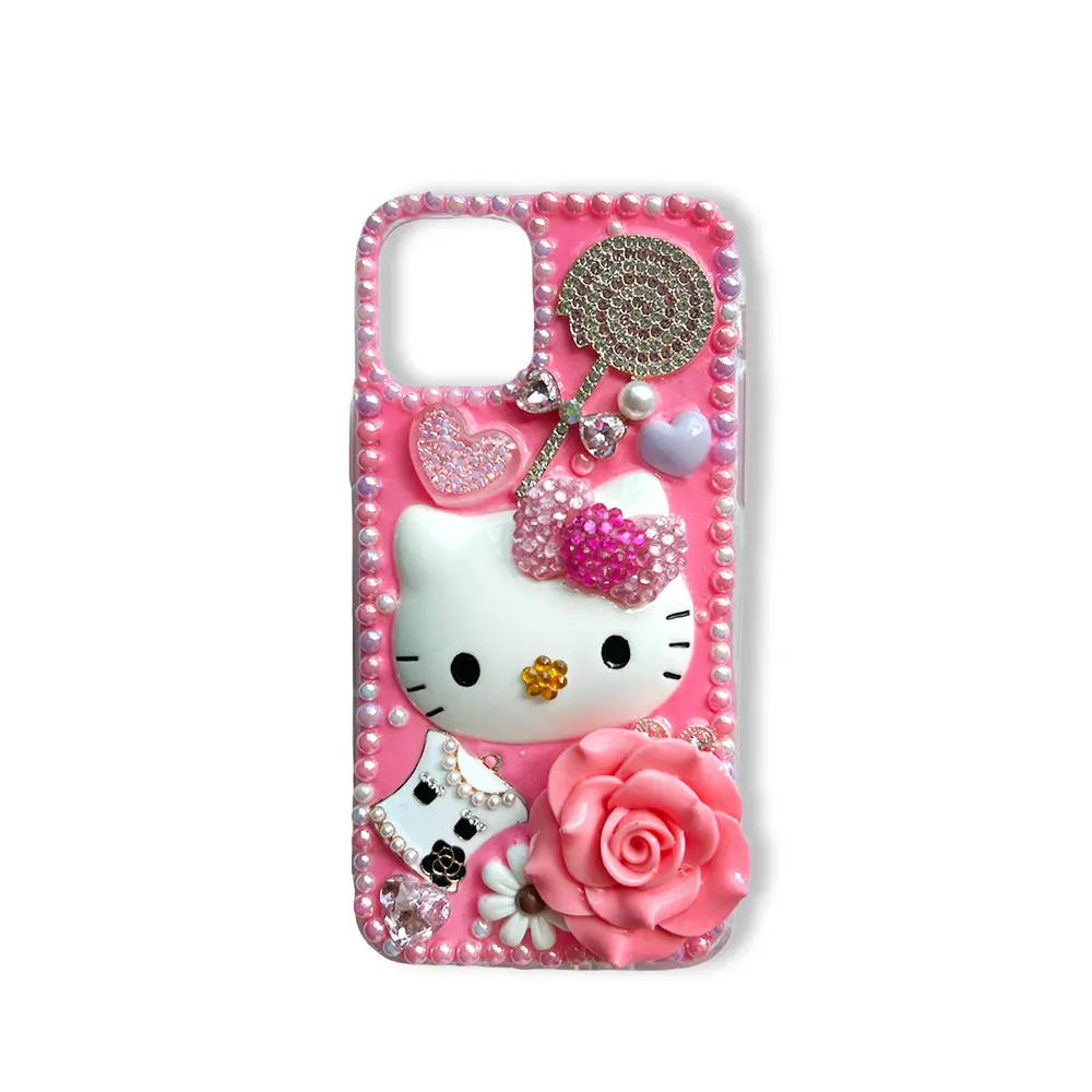 Pink Kitty Case Cartoon Bumper Phone Case for Women For Iphone Fashion Design Wholesale From Thailand