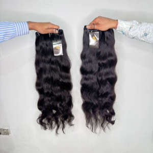 Tissage en lot de cheveux humains Temple Raw avec fermeture HD, faisceaux de cheveux ondulés profonds, faisceaux de cheveux humains ondulés Temple Indian - Product Image 6