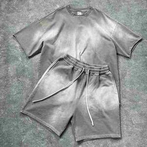 Ensemble de shorts pour hommes, style formel, deux pièces, en coton 100% respirant, anti-plis, délavé à l'acide, avec logo personnalisé, qualité supérieure, vente en gros, UV HARK - Product Image 5